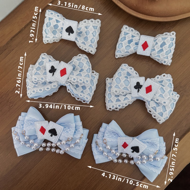 Cute Blue Lace Satin Bow Hair  - Tassel Fringe Trim recension och pris