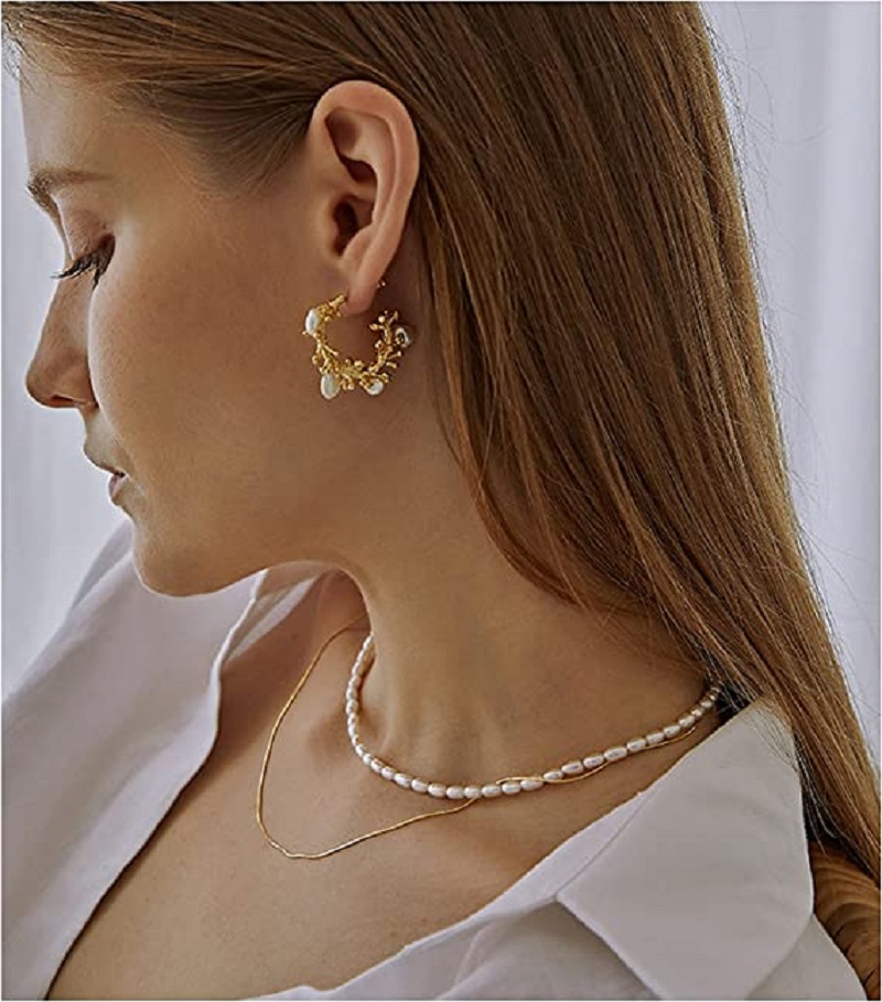 Pearl Necklace 5-7mm Oval Whit - Pearl Trim Chain recension och pris