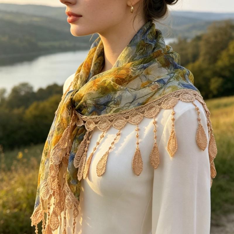 Bohemian Tassel Triangle Scarf - Tassel Fringe Trim recension och pris