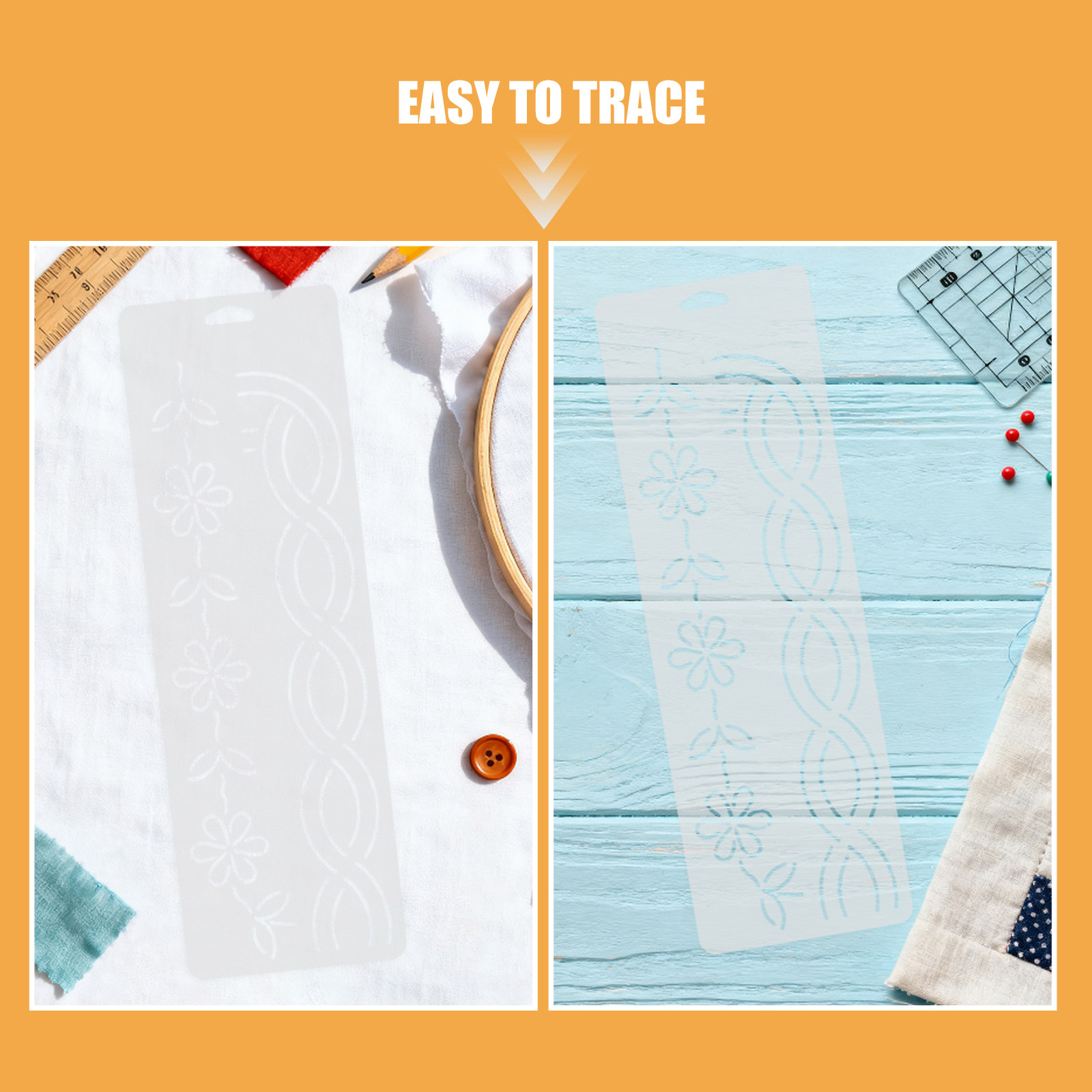 2 Pcs Corner Quilt Stencils Ha - Embroidery Craft recension och pris