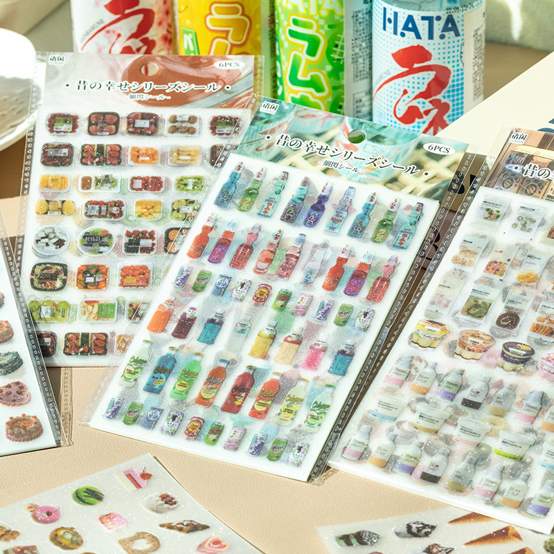 6 Sheets Cute Cake snacks them - Embellishments For Scrapbooking recension och pris