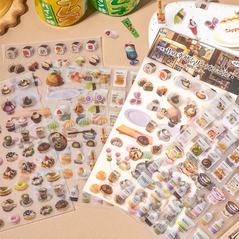 6 Sheets Cute Cake snacks them - Embellishments For Scrapbooking recension och pris