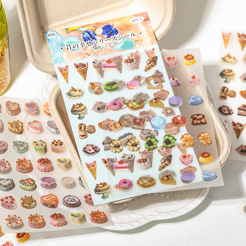 6 Sheets Cute Cake snacks them - Embellishments For Scrapbooking recension och pris